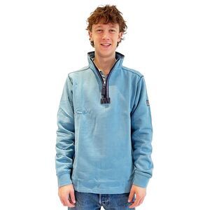 Lazy Jacks Mens Quarter Zip Sweatshirt / Ocean Blue